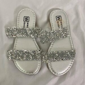 Silver Rhinestone Sandal Slides EU 29 US Kids / Toddler 12